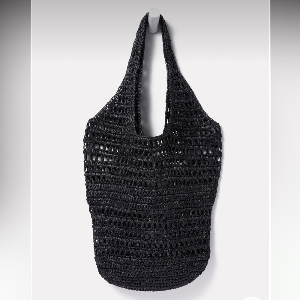 NWT Sanctuary Evereve Barbados Rattan Tote Bag Black